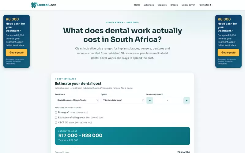 DentalCost website screenshot